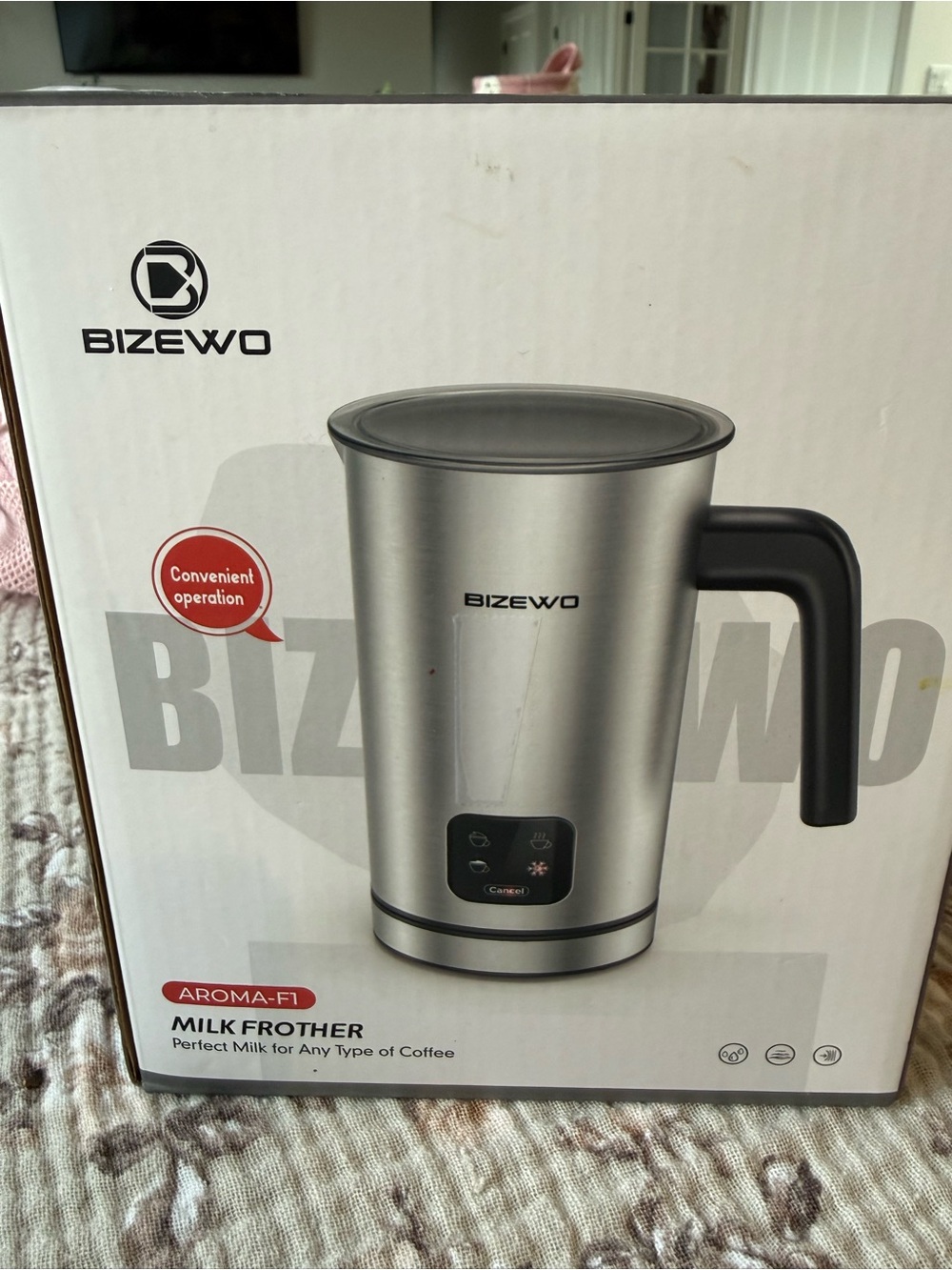 Bizewo Stainless Steel Milk Frother - Silver